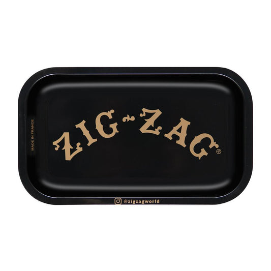Zig Zag Small Metal Rolling Tray | Black