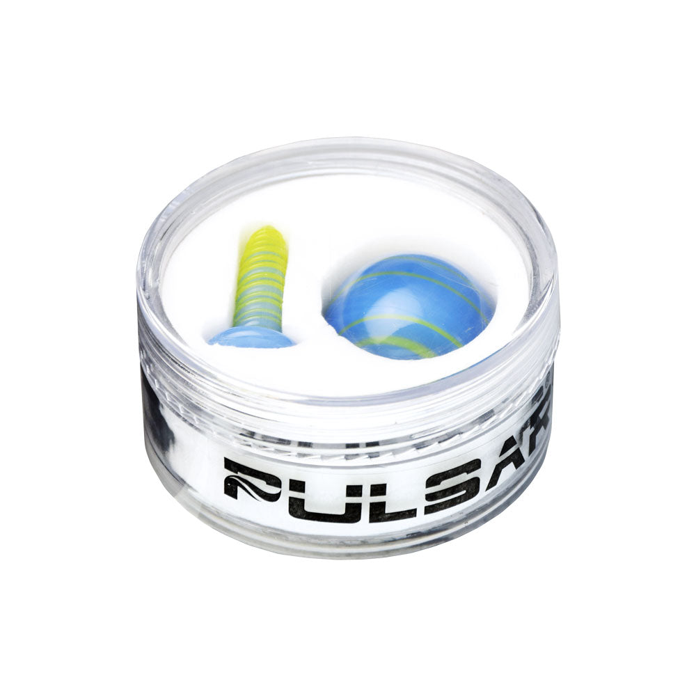 Pulsar Terp Slurper Screw & Marble Set | 2pc | Blue