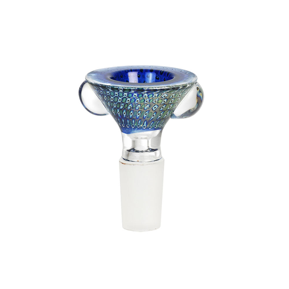 Pulsar Bubble Matrix Cone Style Herb Bowl | 14mm Male Blue