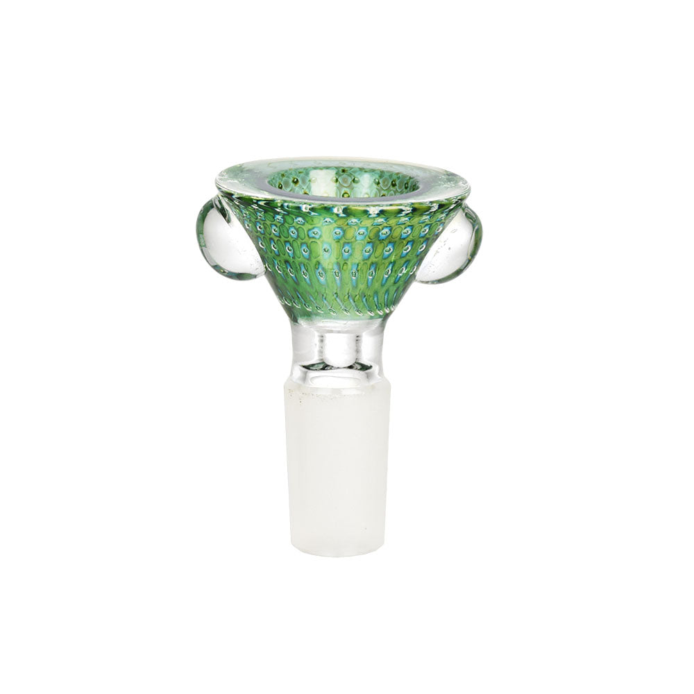 Pulsar Bubble Matrix Cone Style Herb Bowl | 14mm Male Green