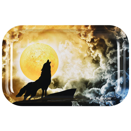 Pulsar Metal Rolling Tray - 11"x7" / Glow Howl at the Clouds