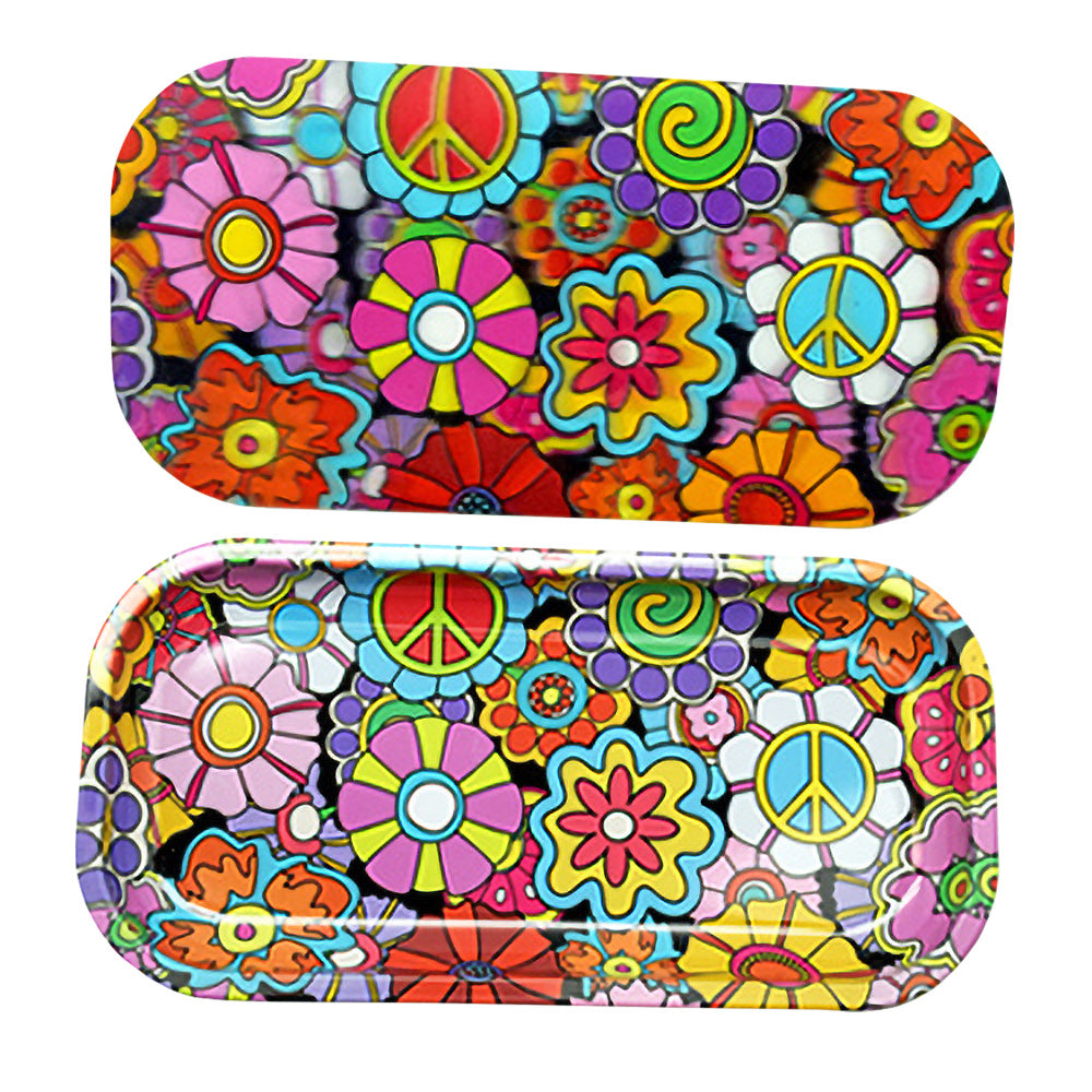 The High Culture Wild  Flowers Rolling Tray w/ 3D Magnetic Cover - 8.25"x4"