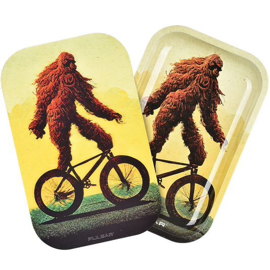 Pulsar Metal Rolling Tray w/ 3D Lid - 11"x7"/Bigfoot Stole My Bike