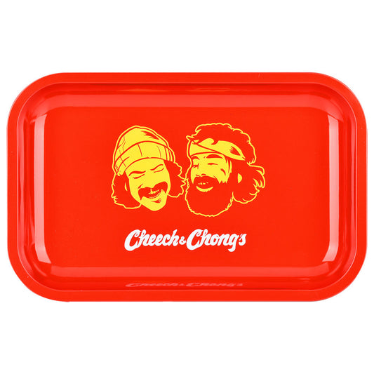 Cheech & Chong x Pulsar Metal Rolling Tray - Red Faces / 11" x 7"