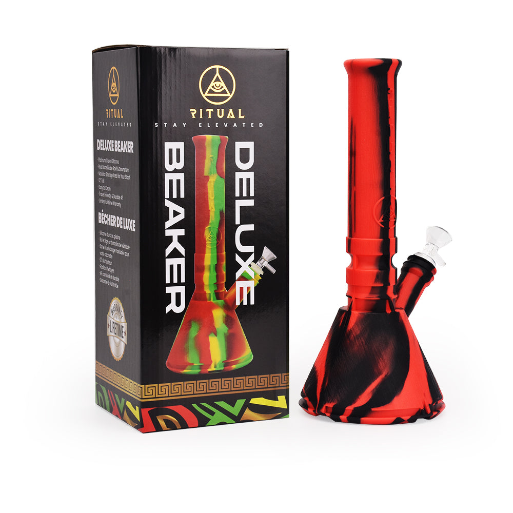 Ritual - 12'' Deluxe Silicone Modular Beaker - Black & Red