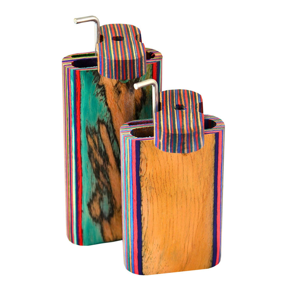 The High Culture Large Multi-Colored Stripes Wood Smoke Stopper w/ Poker