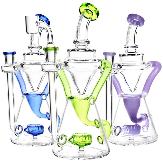 Pulsar Elegance Gravity Fed Recycler- 9.5"/14mm F/Colors Vary
