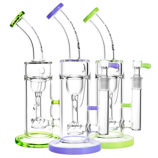 Pulsar Pearl Recycler Water Pipe - 10"/14mm F/Colors Vary