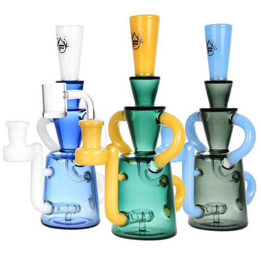 Pulsar Bi Color Recycler Rig - 8.25" / 14mm F / Colors Vary