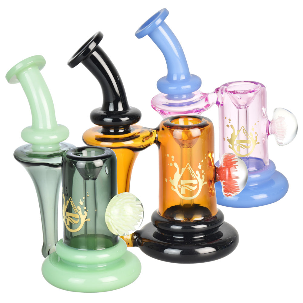 Pulsar Flower Power Recycler Bubbler w/ Marble -5.75"/Clrs Vary