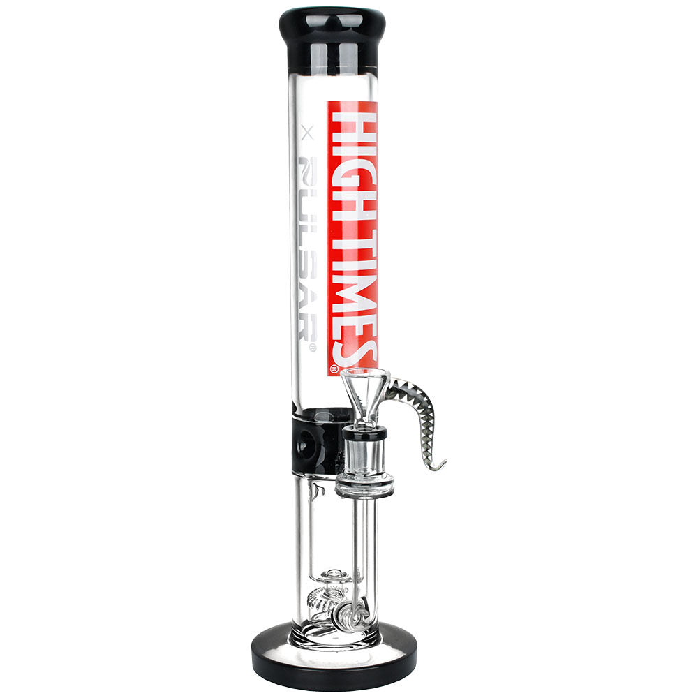 High Times x Pulsar Logo Straight Tube Recycler Water Pipe - 14.75