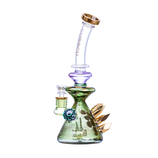 Cheech Glass 10" Multi-Color Gold Crystal Rig
