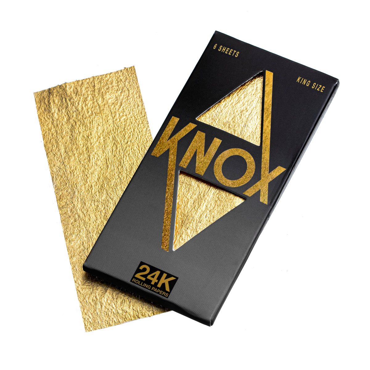 Knox 24K Gold Rolling Paper King Size 6 Sheet Per Pack - (1 Count)-Papers