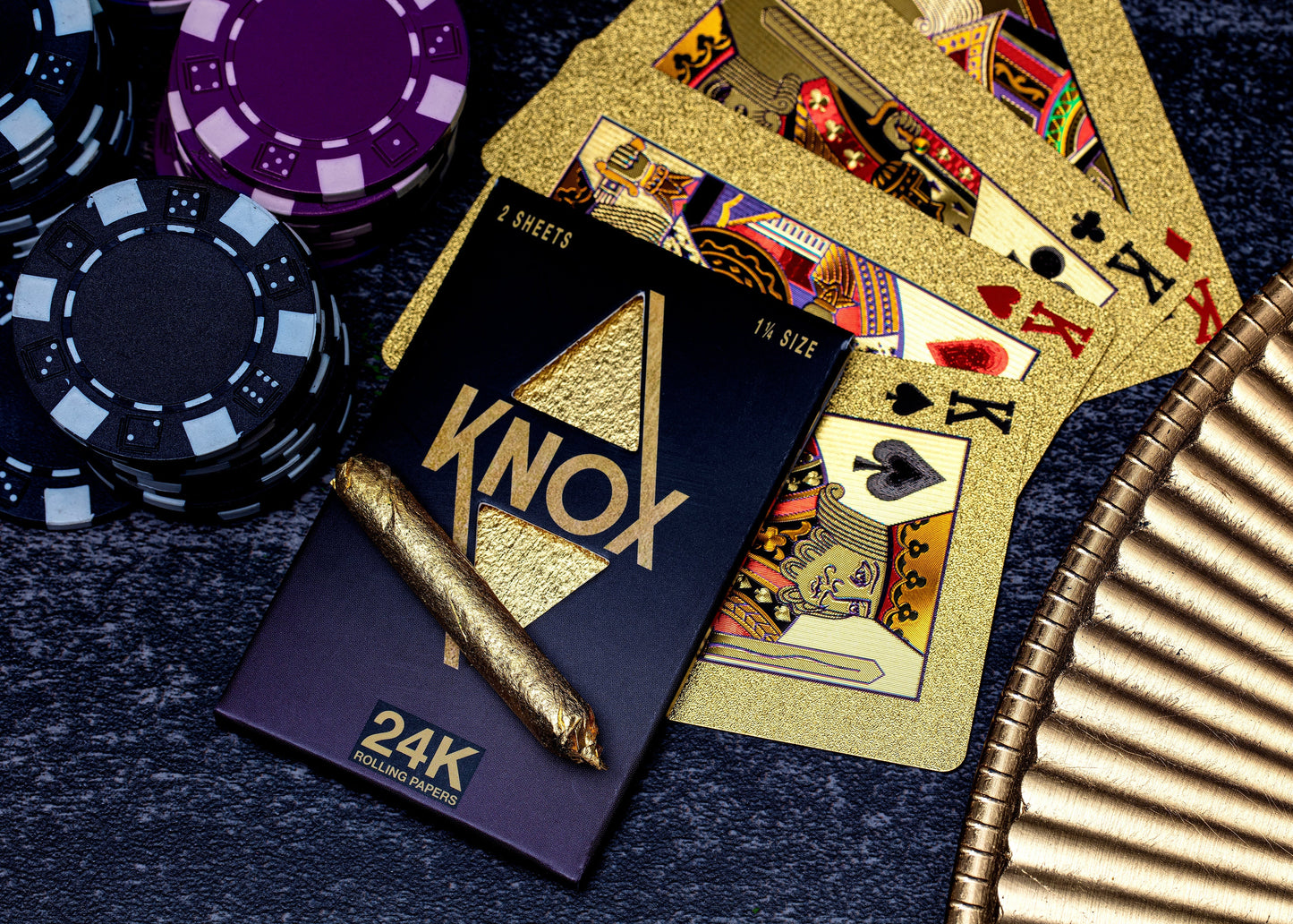 Knox 24K Gold Rolling Paper Standard Size 2 Sheet Pack - (1 Count)-Papers and Cones