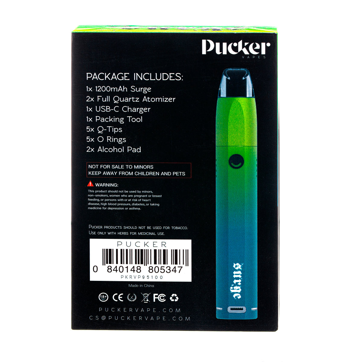 PUCKER "Surge" Smoking Wax Vaporizer - (1 Count)-Vaporizers, E-Cigs, and Batteries