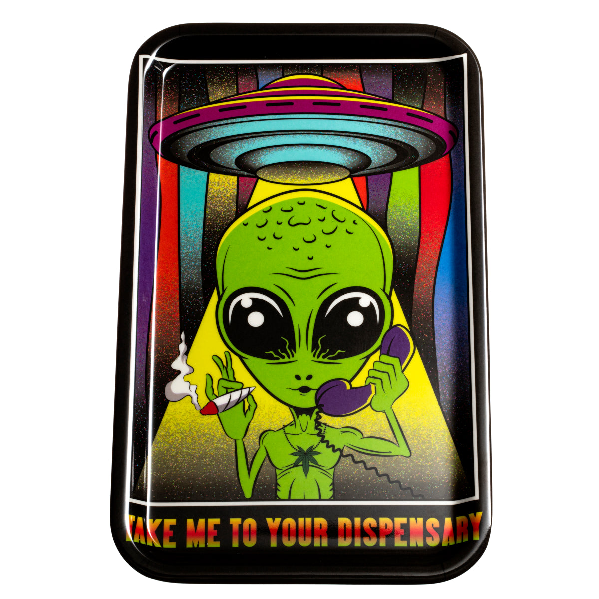 Rollin Budz Take Me To Your Dispensary Rolling Tray - (1 Count)-Rolling Trays and Accessories