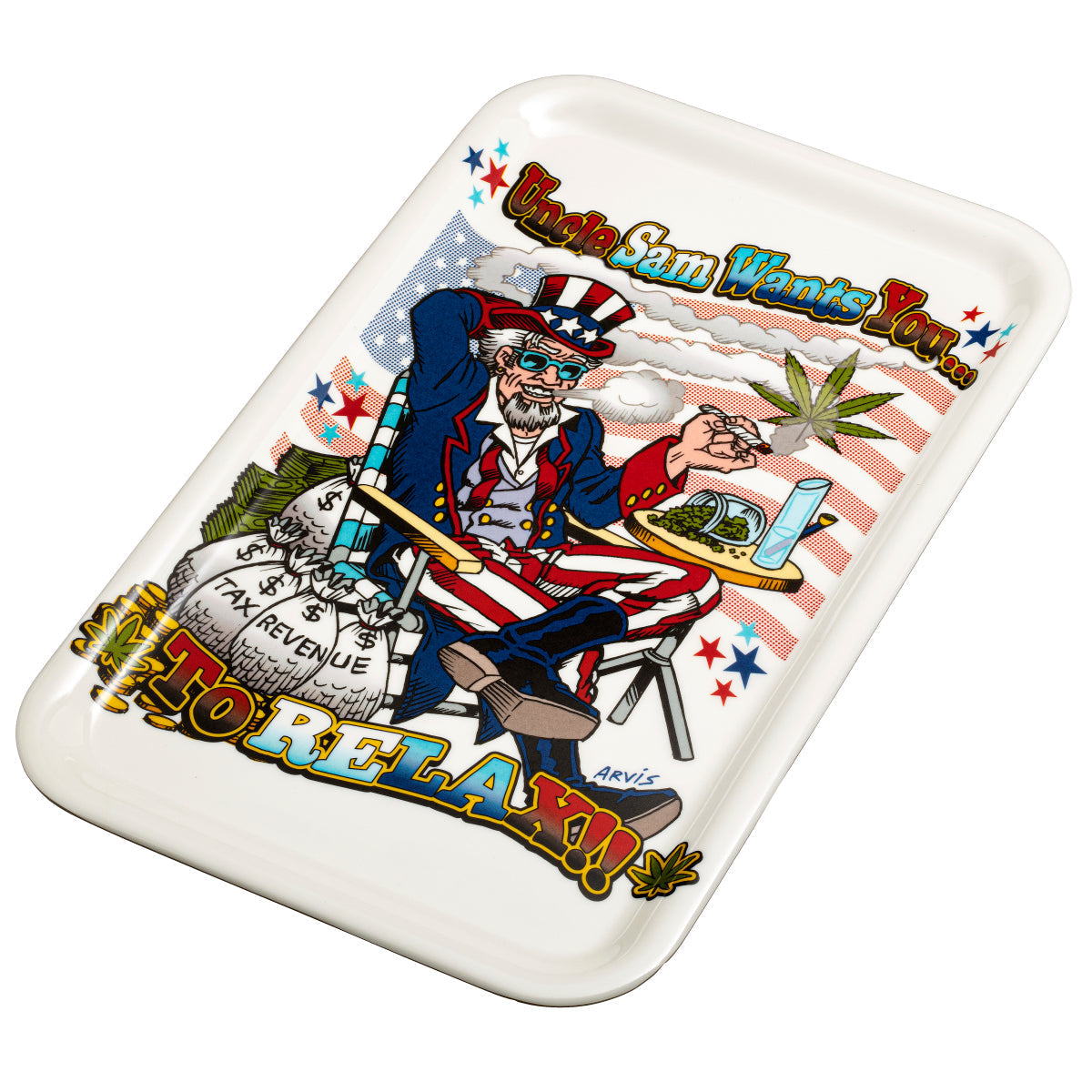 Rollin Budz Uncle Sam Rolling Tray - (1 Count)-Rolling Trays and Accessories