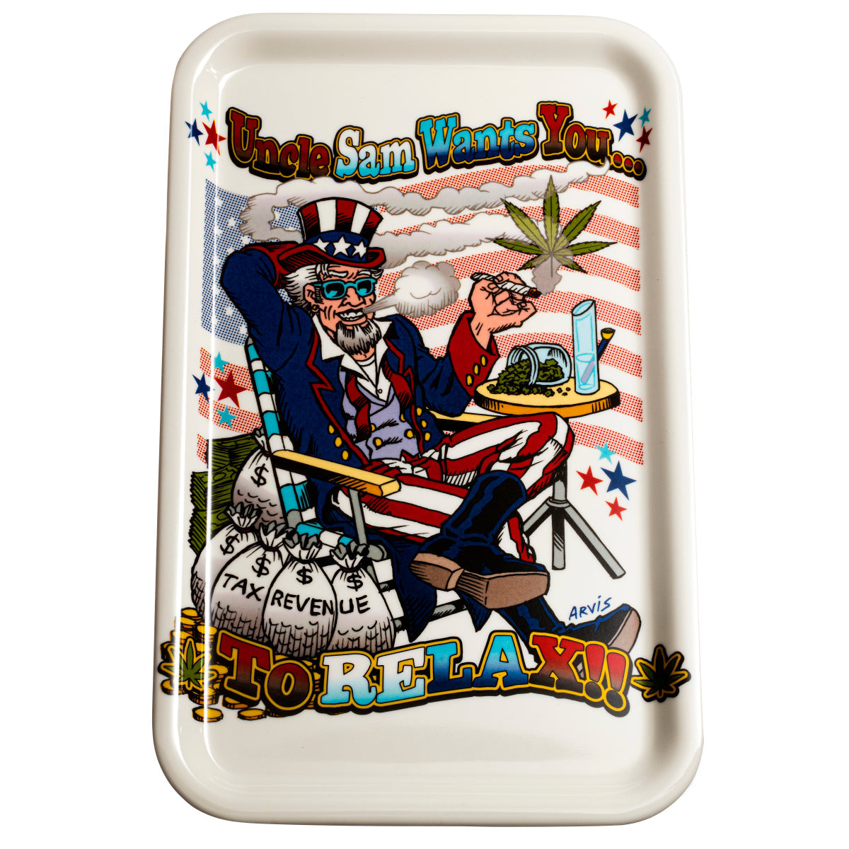 Rollin Budz Uncle Sam Rolling Tray - (1 Count)-Rolling Trays and Accessories