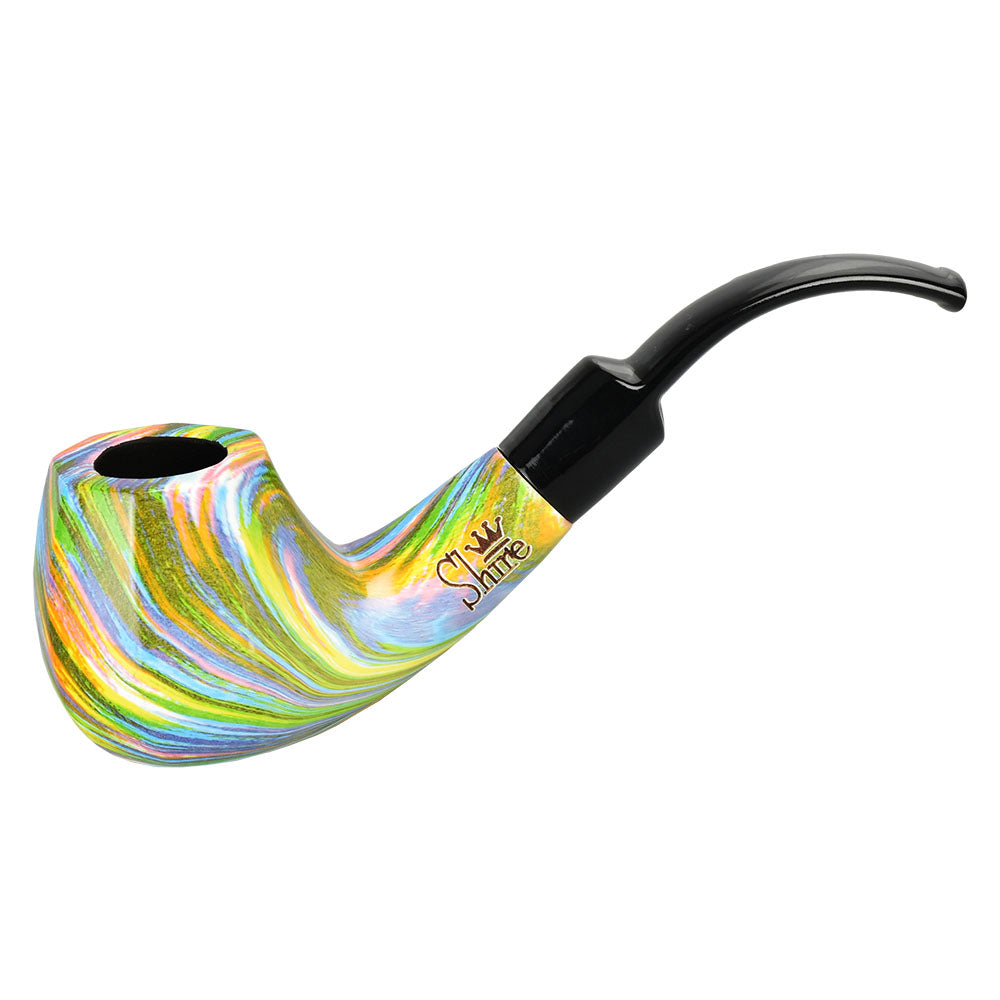 Pulsar Shire Pipes The Firebow | Bent Brandy Saddle Stem Rainbow Wood Pipe