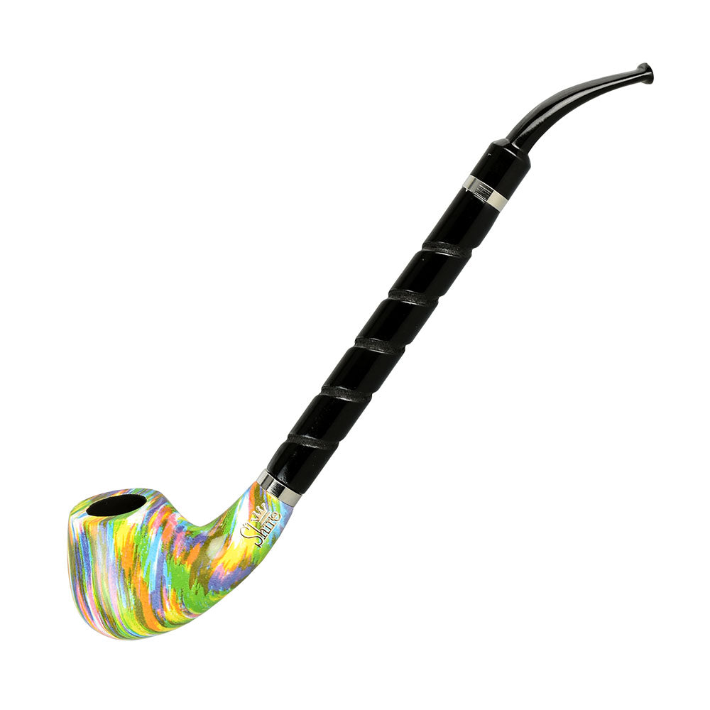 Pulsar Shire Pipes The Twister | Bent Brandy Spiral Stem Rainbow Wood Pipe